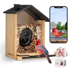 Bird Feeder with Camera, Smart Bird House Cam with Instant Arrival Alerts, AI...