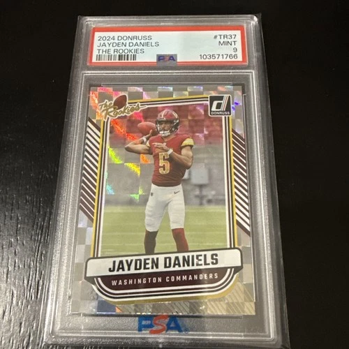 2024 PANINI DONRUSS THE ROOKIES #TR37 JAYDEN DANIELS ROOKIE RC PSA 9