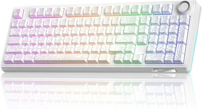 SOLAKAKA KI99 Pro 96% Wireless Mechanical Keyboard RGB Hot-Swap Gasket White