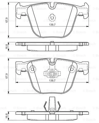 Bosch Rear Brake Pads for Bmw 1 Series M E 82 3L Petrol N54 B30A 2011 - 2012 - image 4 of 4
