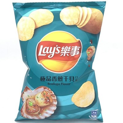 Lay's Pan-Fried Scallops Flavor Potato Chips 59.5g樂事極品香煎干貝口味洋芋片
