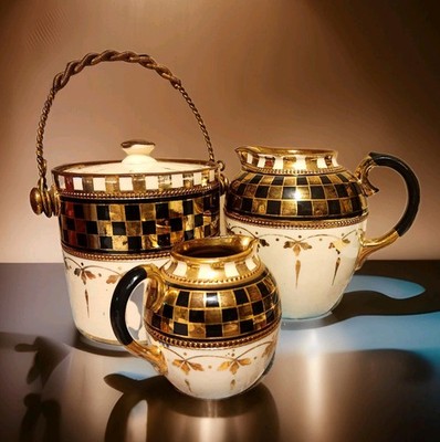 English Biscuit Jars Lingard Webster and Co London England Set of 3 1940 England
