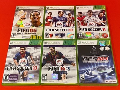 FIFA Soccer 06 World Cup 10 11 13 14 & PES 2014 Xbox 360 Lot of 6- Tested, Clean