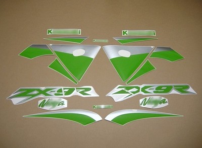 Stickers for ZX9R ninja 2003 full custom lime green decals set kit pattern