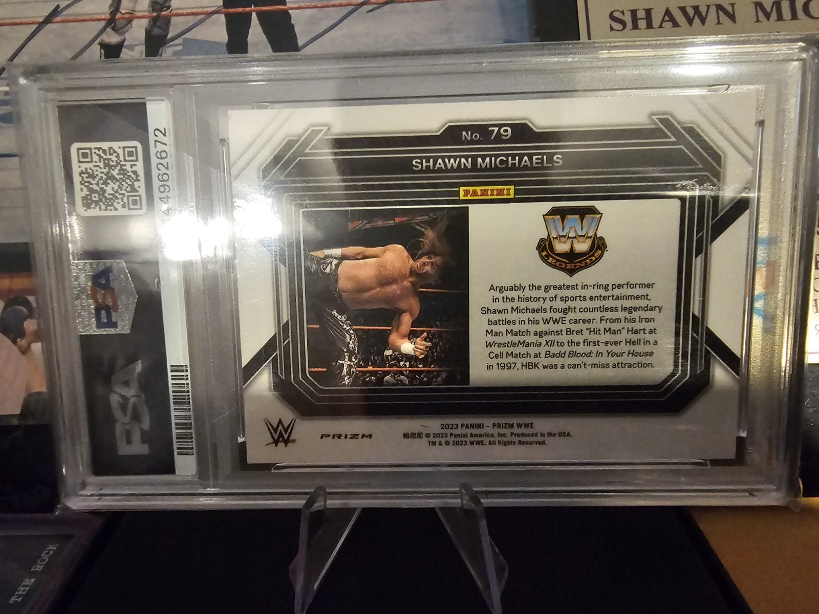 2023 Wwe Select Hbk Shawn Michaels White Sparkle Prizm Psa 10 Sp view 2
