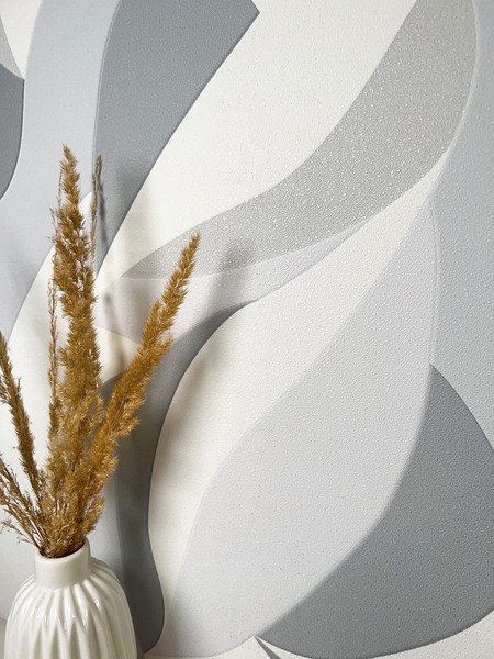Newroom Vliestapete Grau BläTter Geometrisch Modern Grafisch Wohnzimmer Elegant-image