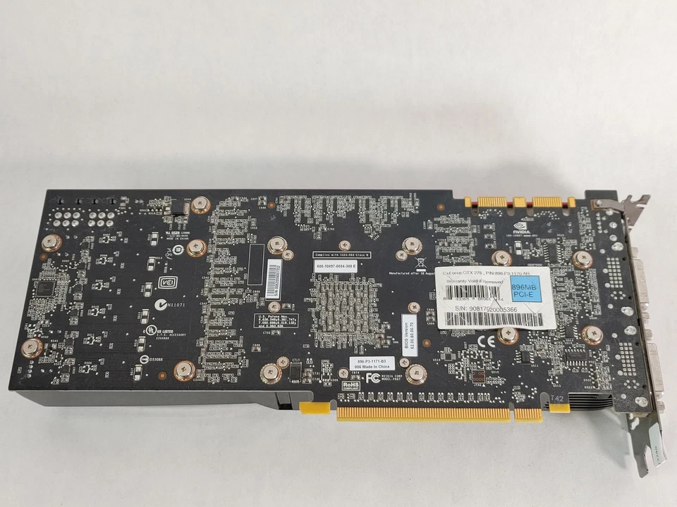 EVGA Nvidia GeForce GTX 275 896MB DDR3 SDRAM PCI-E 2.0 Video Card - Image 2 of 4