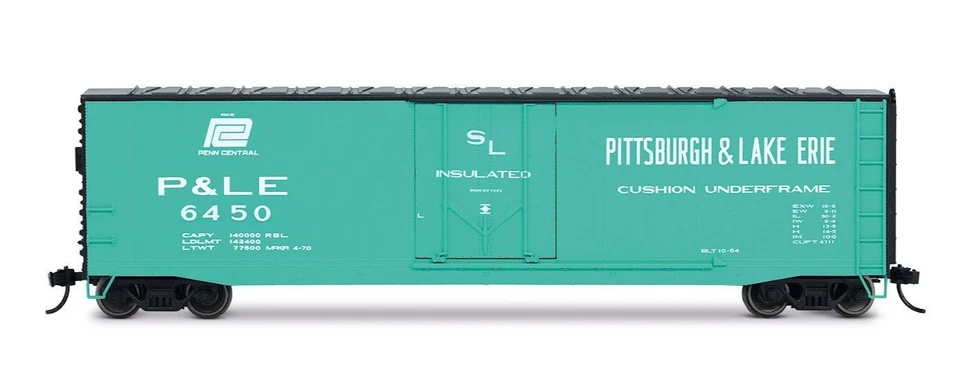 P&LE, vagón de carga puerta enchufable, librea azul claro sin pasarela de techo, #6450 Foto 2 de 2