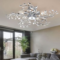 Deckenlampe BläTterleuchte Deckenleuchte Chrom BläTter Wohnzimmerlampe Flurlampe