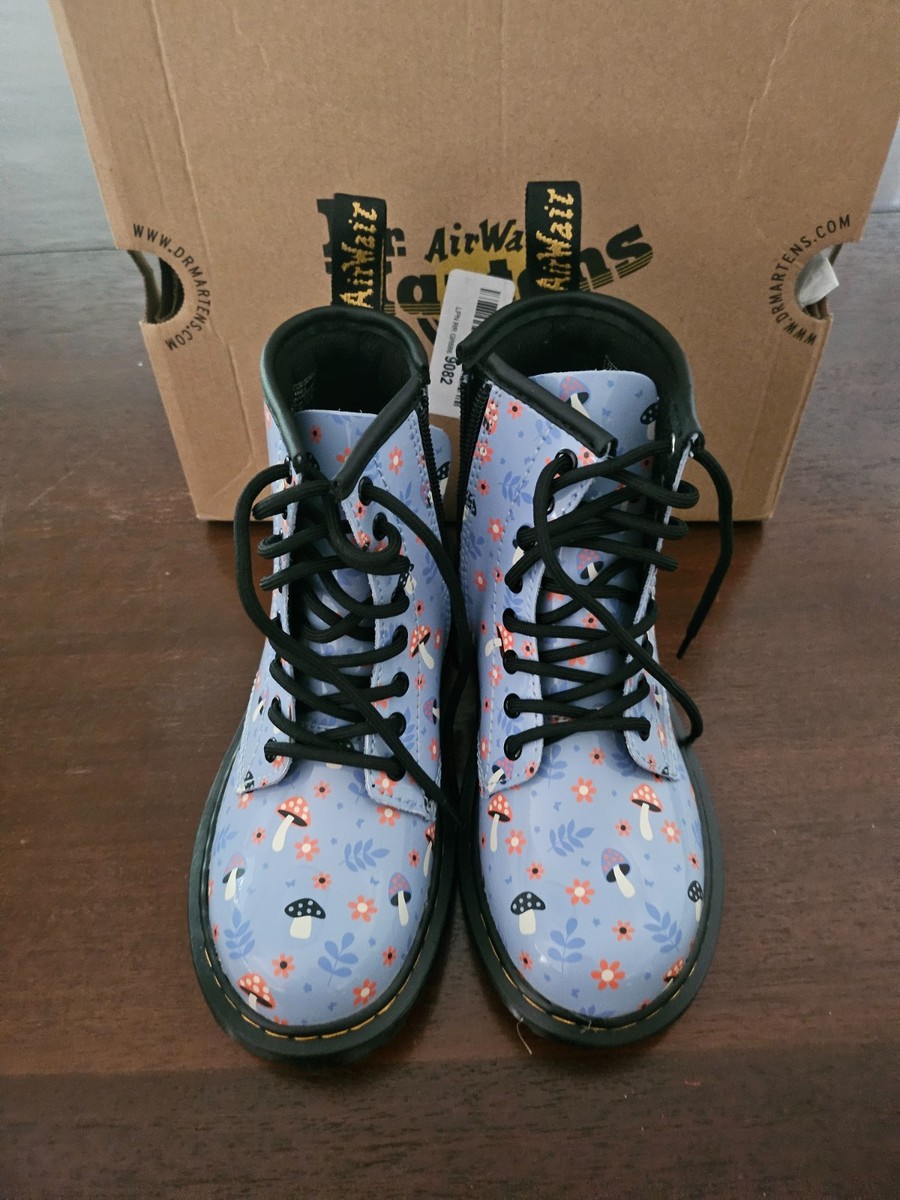 Marten 1460 Bloom Unisex Boots Blue Floral Mushroom US Girls