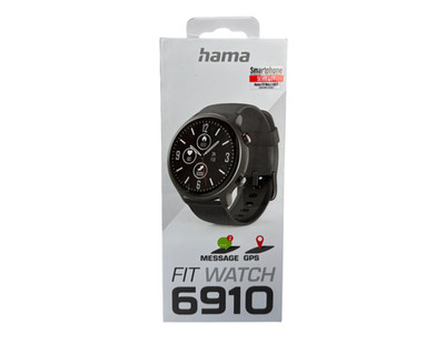 Hama Fit Watch 6910 Fitness Tracker schwarz Bluetooth Smartwatch | Gebraucht