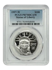 1997-W $100 Statue of Liberty PCGS PR70DCAM - $100 Platinum Eagles