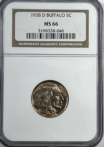 1938-D Buffalo Nickel : NGC MS66
