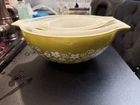 Set of 4 Pyrex Crazy Daisy/Spring Blossom Cinderella Mixing/Nesting Bowls Avocad