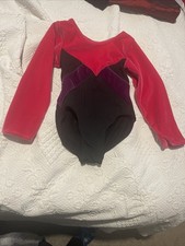Freestyle/Danskin Girl s Sz XS 4/5 Velour Leotard In Vibrant Pink Purple black