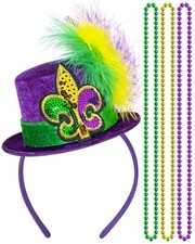 Mardi Gras Mini Top Hat Headband