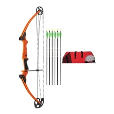 Genesis Archery Original Bow (Right Hand, Orange) with 6 NASP Arrows and Case