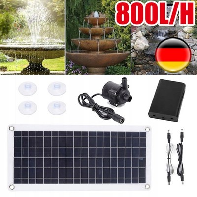 Solar Teichpumpe 50W 800 L/H Solarpumpe Gartenteich Set Pumpenset Water Pump Kit