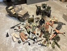 Gi Joe Willys Jeep And 155mm Howitzer Cannon Plus Parts Lot - Vintage Hasbro