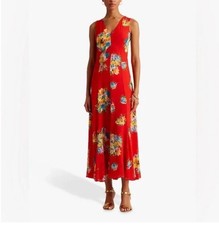 NWT Polo Ralph Lauren Womens Dress Red Size 18 Norehan Floral Print Sleeveless