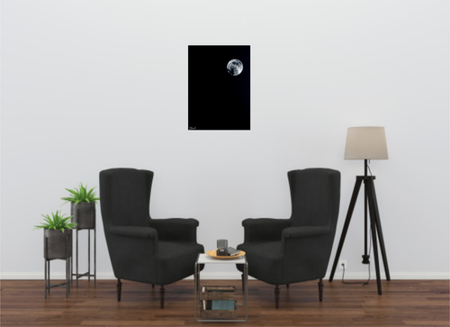 Original abstract acrylic landscape painting "Midnight Watcher", 12"x16"x0.75" - Picture 3 of 7