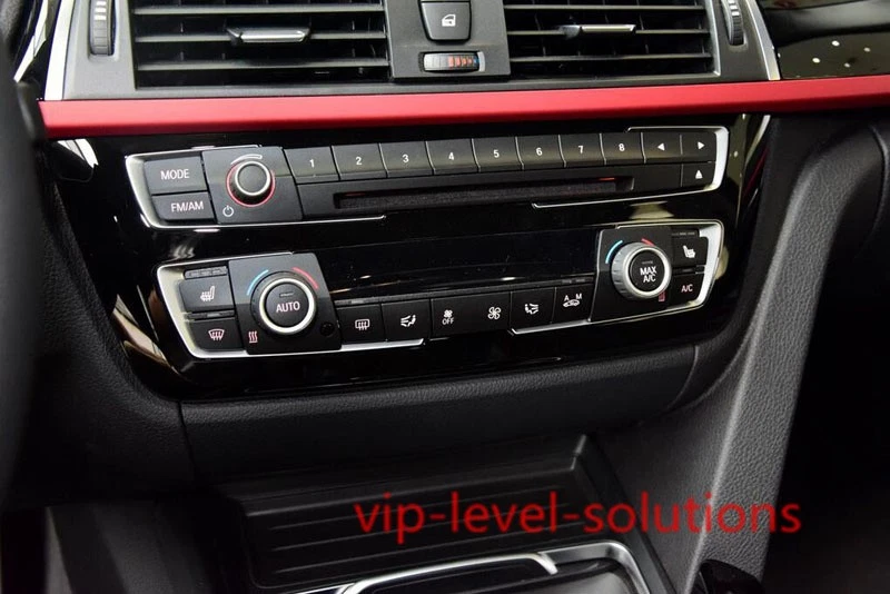 Para BMW Serie 3 2013-2017 2X ABS Negro Brillante Control Central Panel CD Borde Foto 3 de 4