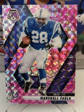 2025 Panini Mosaic - Marshall Faulk #26 Camo Pink Mosaic Prizm Colts