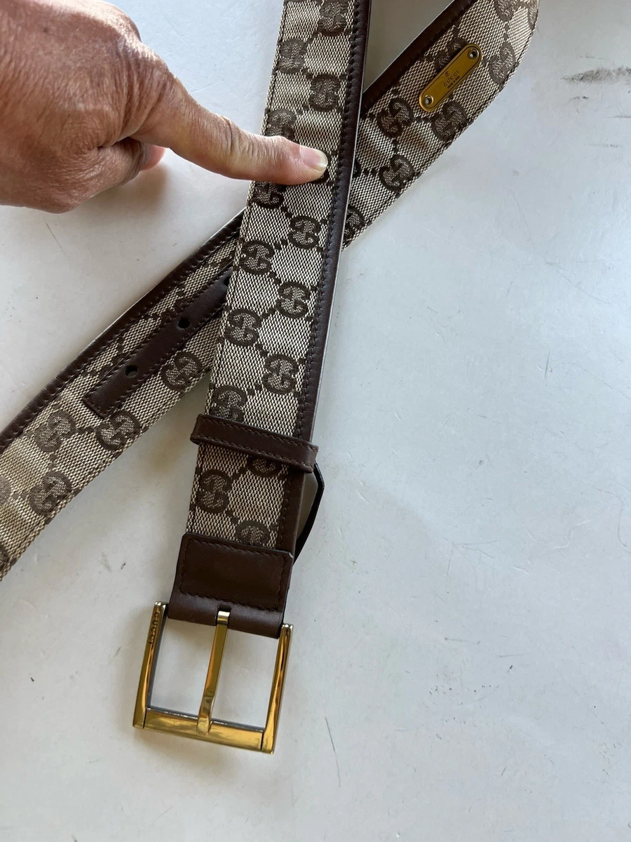 GUCCI G Logo Belt 70/28 Leather Brown Blue GHW Italy 66KC646 Gucci Blue/Red Canvas Web Double G Belt Size 75/30 | Yoogi main image 2