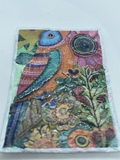 ACEO original art Handmade Collage | Rainbow bird card #111 | by Tehillah 