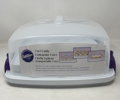 Wilton 3-in-1 Cake Cupcake Carrier Caddy Holds 12 Cupcakes Made USA Holiday Bake