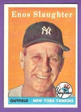 1958 Topps - #142  Enos Slaughter - New York Yankees - ExMt