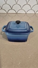Housewares International 2x Blue Mini Covered Casseroles Baking Dish 3.5” 