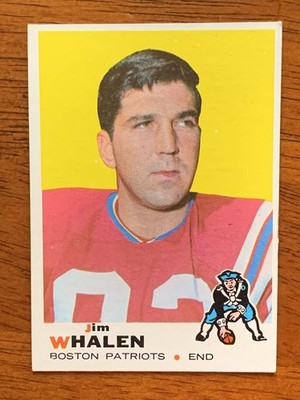 1969 Topps Football Card #203 - Jim Whalen, Boston Patriots - Excellent/Mint