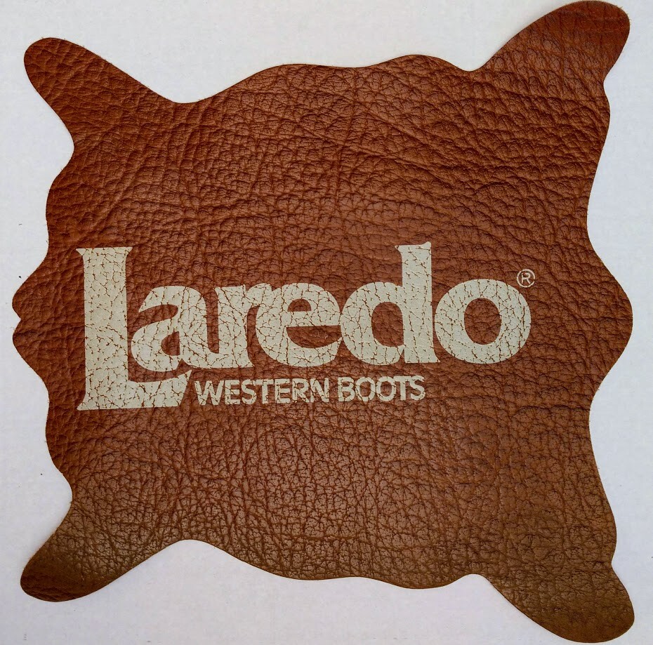 Laredo Western Boots Leather Sign Brown Shaped Display Vtg