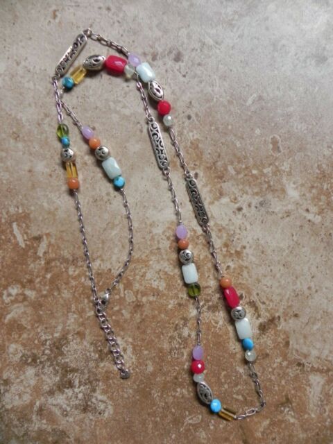 Brighton~Multi-Color Beads & Silver Long Necklace 42