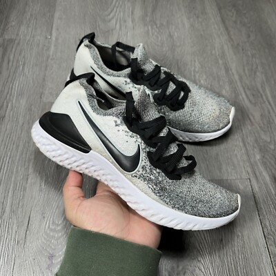 Nike BQ 8927-102 Epic React FlyKnit Women's Size White/Black Running  Shoes