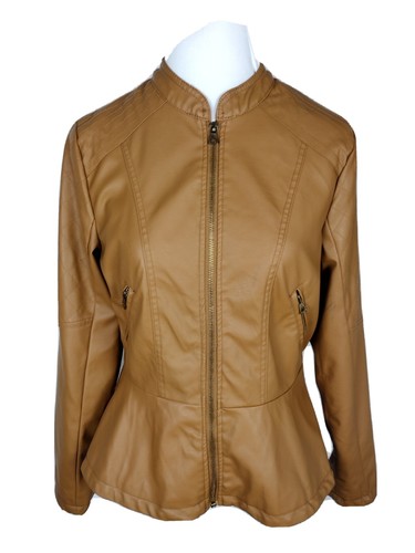 Faux Leather Full Zip Jacket S74 