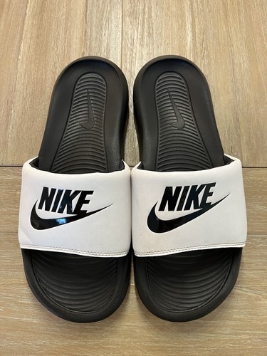 Nike Slides White Black Mens size 8 