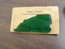 NOS 1950 Ford Accessory Hood Ornament Insert Green