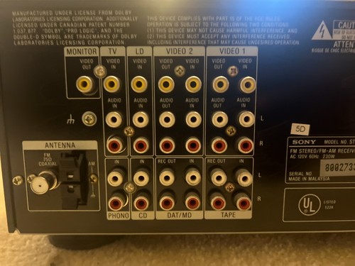 TESTED! Sony STR-DE985 AV/FM/AM Control Receiver, Digital DTS Surround No Remote - Picture 5 of 6