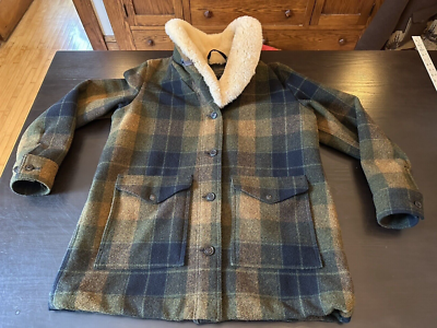 Filson Womens Wool Trapper Coat, LodenHth, Plaid, XL, 1st