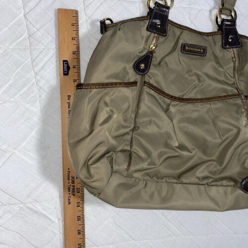 Storksak London Olivia Brown Nylon 10 Pouch Shoulder Diaper Bag 3 Zip Pockets - Picture 5 of 14