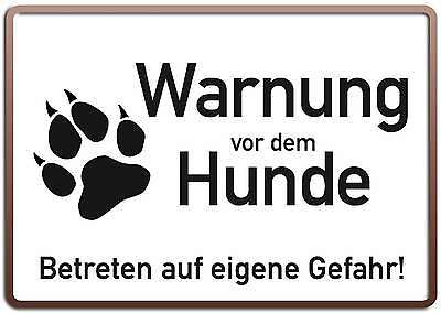 VORSICHT Hund Warnung vor dem Hunde EMAILSCHILD Warnschild 20 x 20 cm