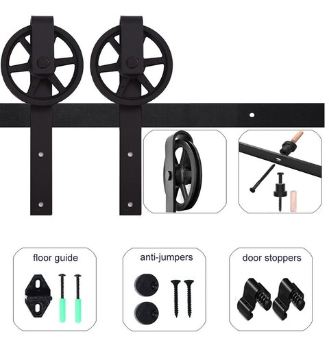 5-12FT Interior Sliding Barn Door Hardware Track Kit For Single Double Door - Picture 24 of 56
