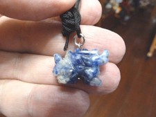 (an-dra-7) Chinese winged Dragon BLUE WHITE carving Pendant NECKLACE gemstone