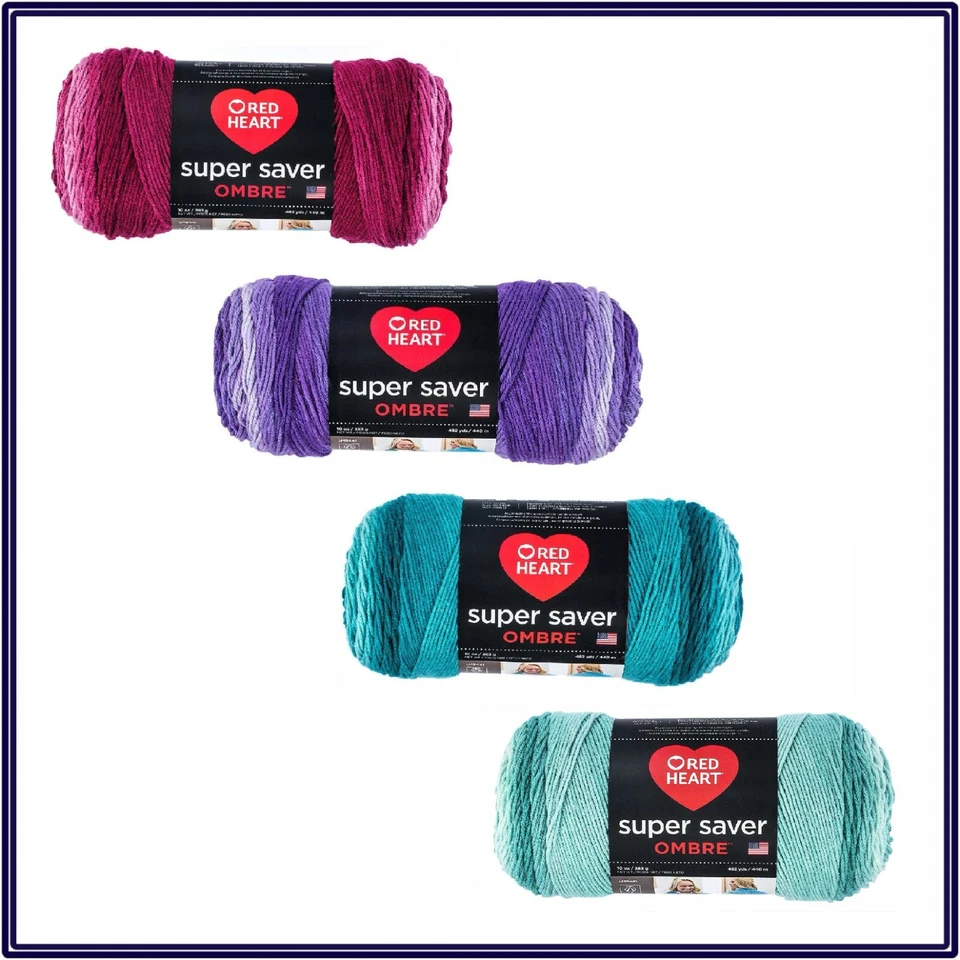 New Red Heart Super Saver Ombre Knitting Crochet Yarn 10 oz Skein 100% Acrylic - Image 2 of 4