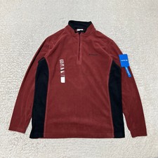 Columbia Sweatshirt Mens Large Brown Half Zip Pine Ridge Fleece Pullover Hiking