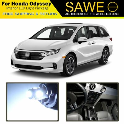 17 x White LED Lights Interior Package Kit for Honda Odyssey 2018 - 2024 + TOOL