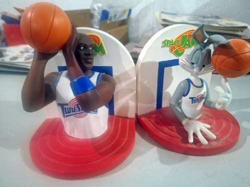 Michael Jordan und Bugs Bunny - Buchstützen - Space Jam / Tune Squad - Warner Bros 1996