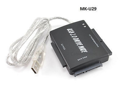 USB 2.0 to SATA/ IDE 2.5'', 3.5'', 5.25'' Hard Drive/ CD/ DVD Drive Adapter, MK-U29